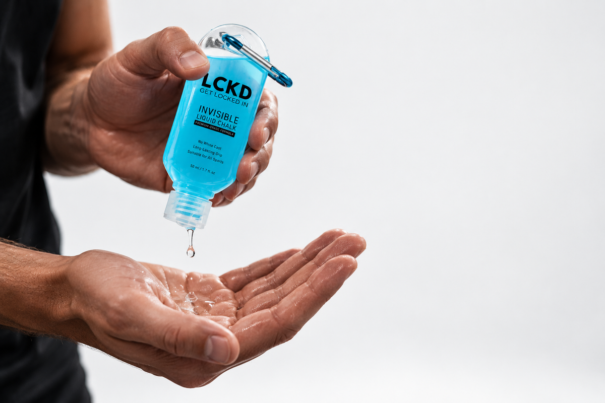 LCKD Clear Chalk being applied to hand